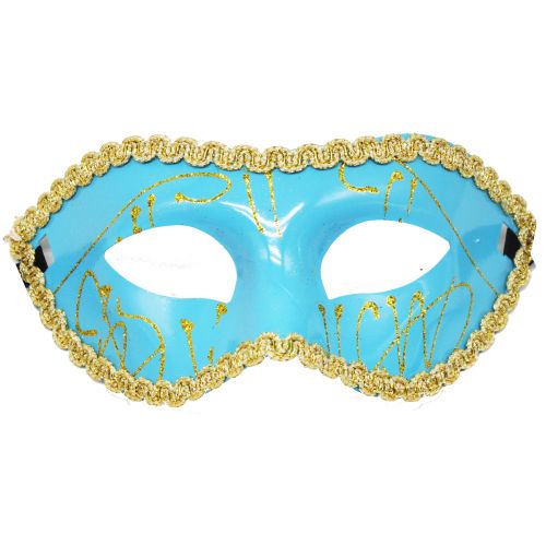 Карнавальная маска с кружевом, голубой (MiC)