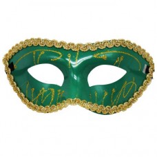 Карнавальна маска з мереживом, зелена.