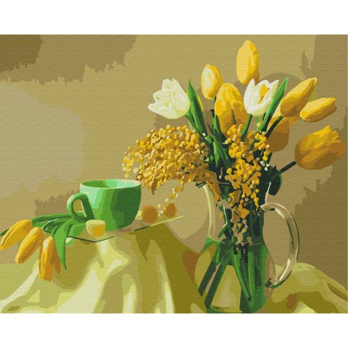 Картина по номерам "Желтые тюльпаны" ★★★ (Brushme)