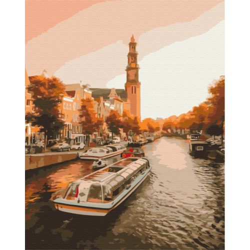 Картина по номерам "Прогулка по вечернему Амстердаму" ★★★ (Brushme)