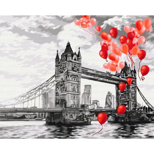 Картина по номерам "Воздушные шарики над Тауэрским мостом" ★★★ (Brushme)