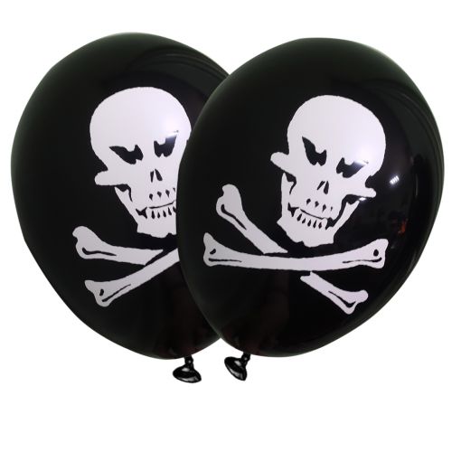 Кулька латексна чорна з піратським черепом (MiC)