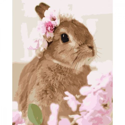 Картина по номерам "Кролик в веночке" 40х50 см (Strateg)
