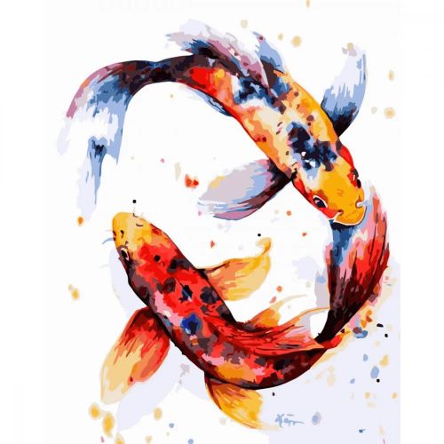 Картина за номерами "Кольорові риби" 40х50 см (Strateg)