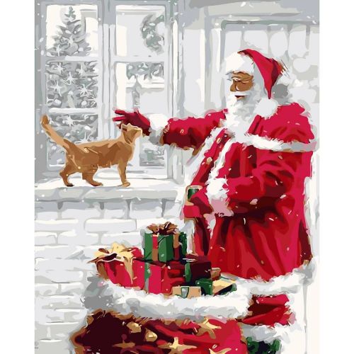 Картина по номерам "Добрый Дедушка Мороз" 40х50 см (Strateg)