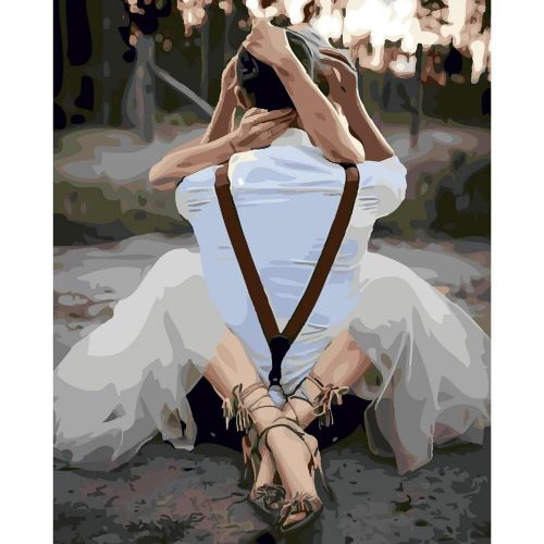 Картина по номерам "Жених и невеста в обьятиях" 40х50 см (Strateg)