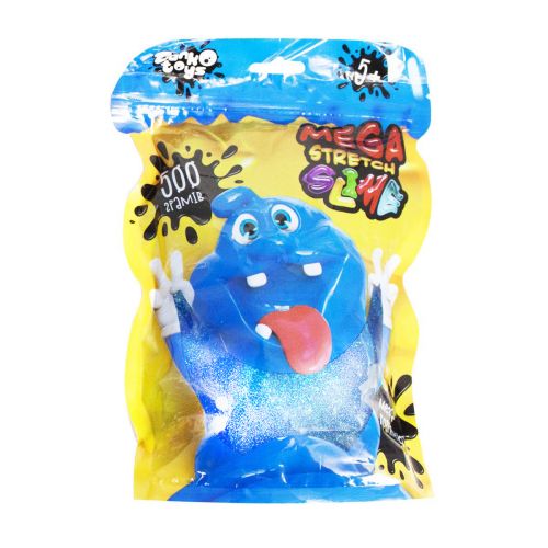 Вязкая масса "Mega Stretch Slime" пакет 500г голубой (Danko toys)