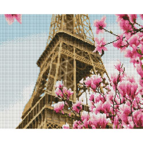 Алмазная мозаика "Сакура в Париже" ★★★ (Brushme)