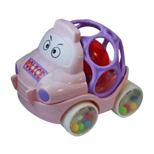 Машинка-погремушка для младенцев розовая (Tong Yang)