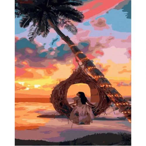 Картина по номерам "Тропический закат солнца" (Rainbow Art)