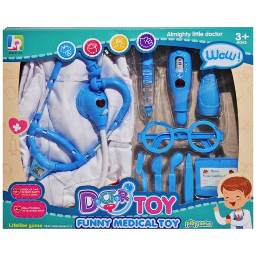 Набор врача "Doctor Toy' с костюмом, голубой (MiC)