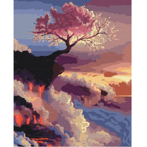 Алмазная мозаика "Фиолетовый цвет вулкана" ★★★★ (Brushme)