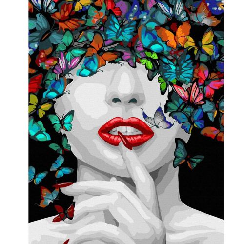 Картина за номерами "Дівчина у метеликах" (Rainbow Art)