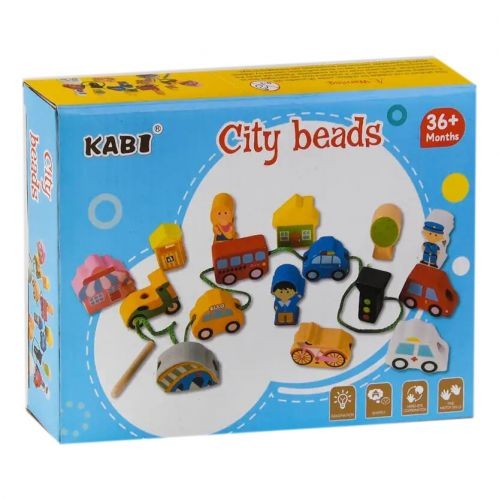 Дерев'яна шнурівка “Місто” (17 елементів) (KABI)