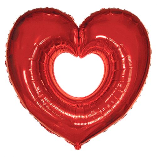 Кулька фольгована міні Серце в серці 902500 червоне (MiC)