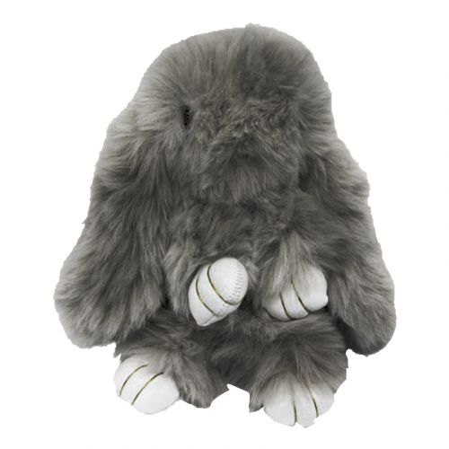 Хутряний брелок "Зайчик", 15 см, темно-сірий (MiC)