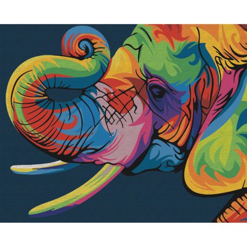 Картина по номерам "Радужный слон" ★★ (Brushme)