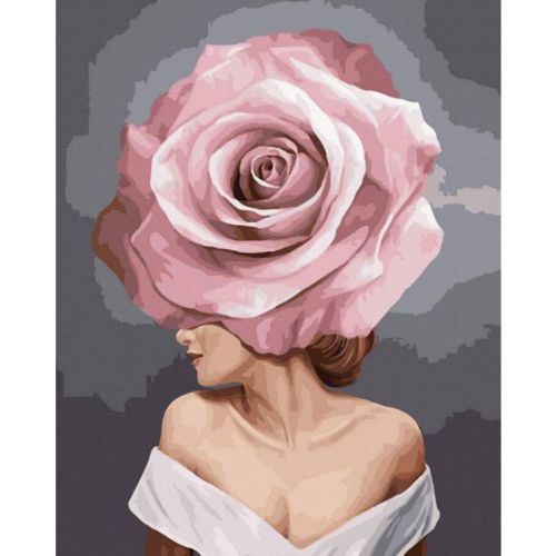 Картина за номерами "Дівчина-троянда" (Rainbow Art)
