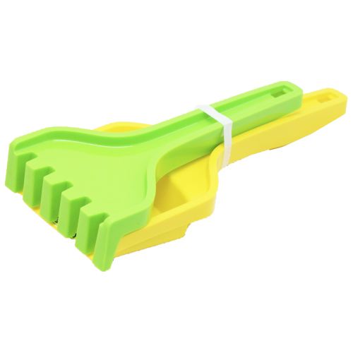 Песочный набор "Лопатка и грабли" (зеленый + желтый) (Wader)