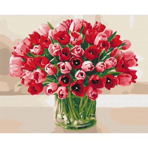 Картина по номерам "Букет тюльпанов для любимой" ★★★ (Brushme)
