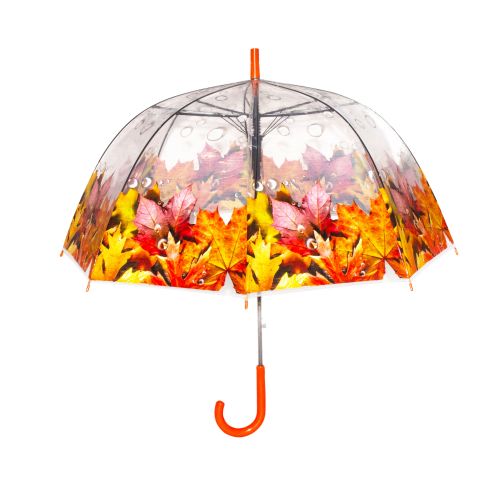 Зонт прозрачный "Осень", 83 см (оранжевый) (MiC)