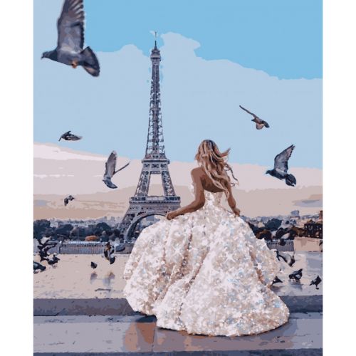 Картина по номерам "Париж" (с глитером) ★★★★ (Artissimo)