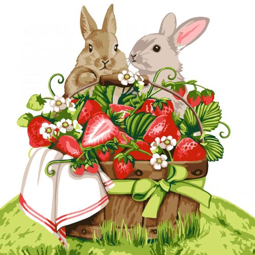 Картина по номерам "Кролики на пикнике" ★★★★ (Идейка)
