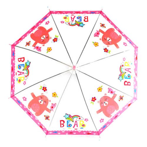 Зонтик-трость "Зверушки", розовый (d=86 см) (MiC)