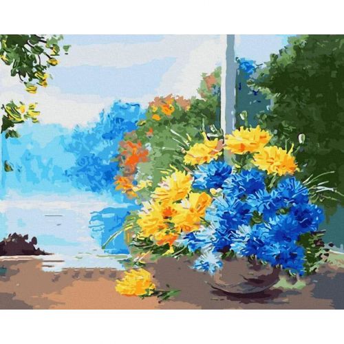 Картина по номерам "Желто-голубой букет" 40х50 см (Rainbow Art)