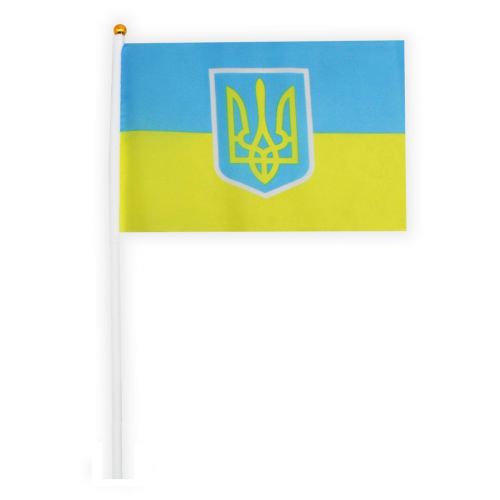 Флажок "Украина" с гербом, маленький (MiC)
