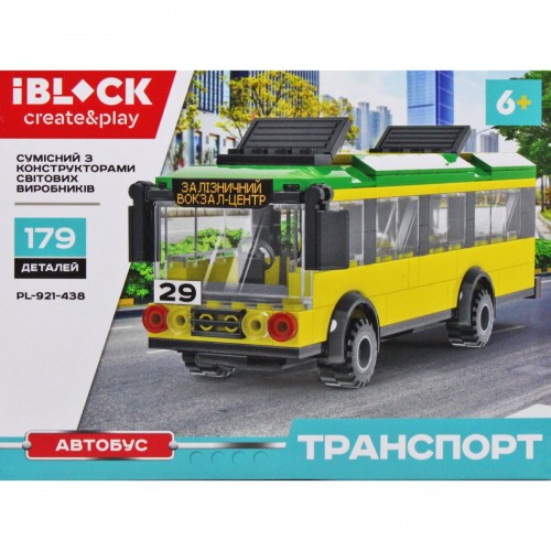 Конструктор пластиковый "Транспорт: Автобус" (iBLOCK)