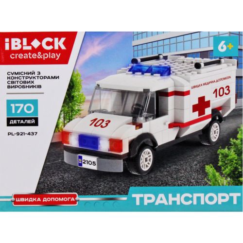 Конструктор "Транспорт: Швидка допомога", 170 дет. (iBLOCK)