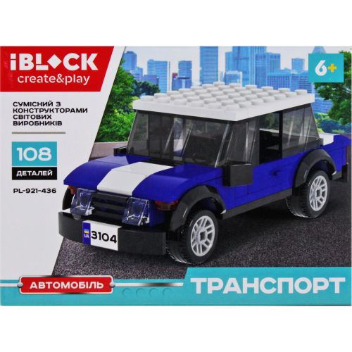Конструктор "Транспорт: Автомобіль", 108 дет. (iBLOCK)