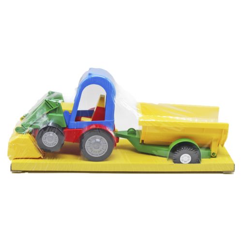 Трактор с прицепом синій+жовтий (Wader)