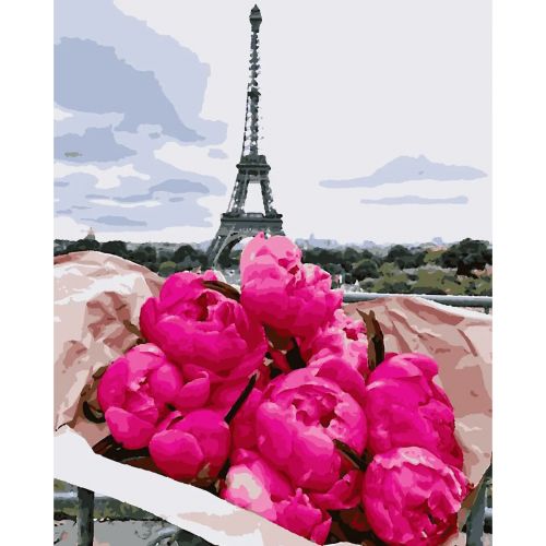 Картина по номерам "Пионы в Париже" ★★★★ (Artissimo)