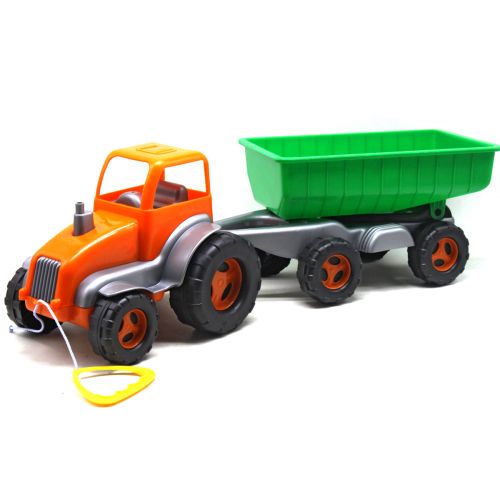 Трактор с прицепом оранж-зел, игрушка