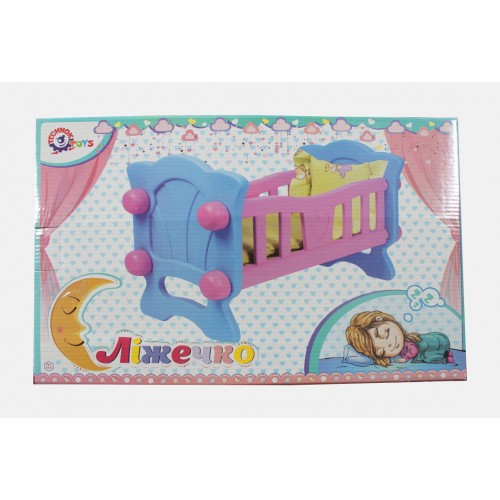 Кроватка для куклы "Технок" – розово-голубая