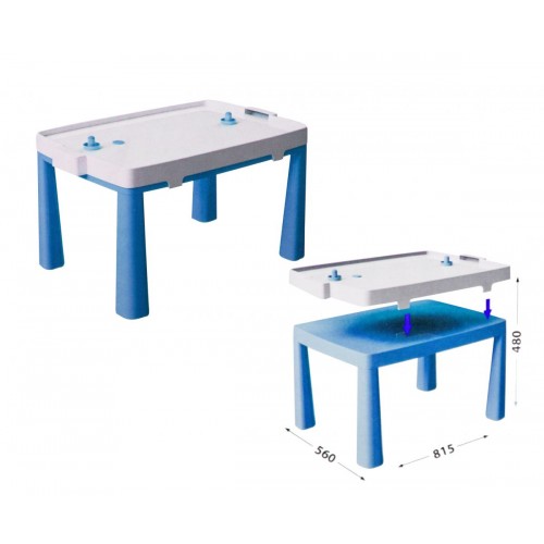 Пластиковий стіл для аерохоккея (синій)