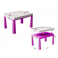 Пластиковый стол с насадкой для аэрохоккея (розовый)
