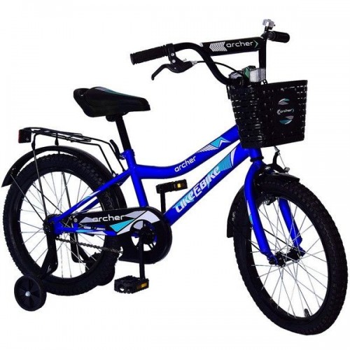 Велосипед дитячий 2-х коліс.14'' 211411 (1 шт) Like2bike Archer,синій, рама сталь, з дзвінком, руч.гальмо, зборка 75% (MiC)