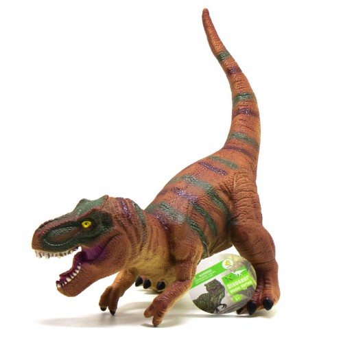 Динозавр резиновый "Тираннозавр", со звуком (коричневый) (MiC)