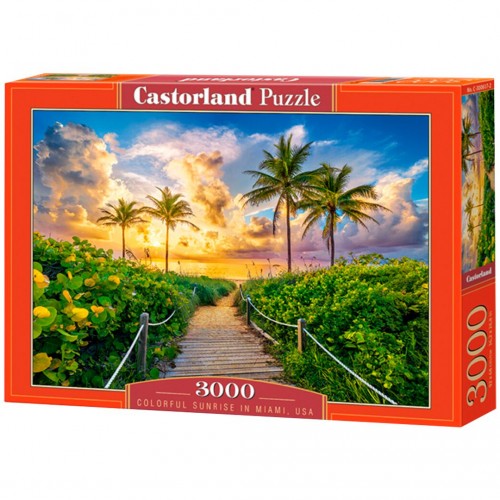 Пазлы "Цветной восход солнца в Майами", 3000 элементов (Castorland)