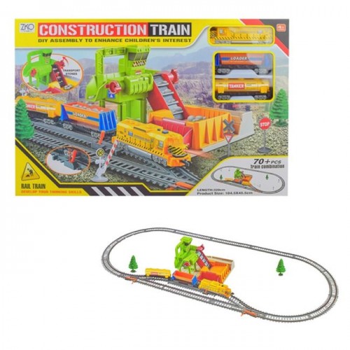 Железная дорога "Construction Train", 70 элементов, 104,5 х 45,5 см (ZKO)
