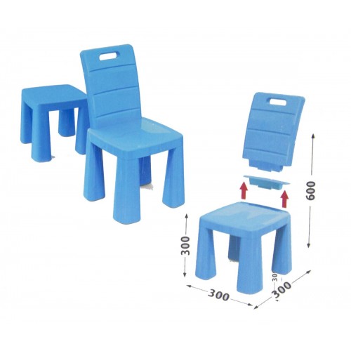Пластиковый стульчик-табурет (синий) (Doloni)