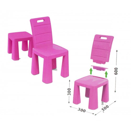 Пластиковый стульчик-табурет (розовый) (Doloni)
