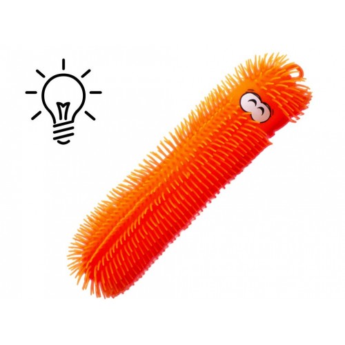 Іграшка антистрес "Гусениця" зі світлом, 48 см (помаранчева) (MiC)