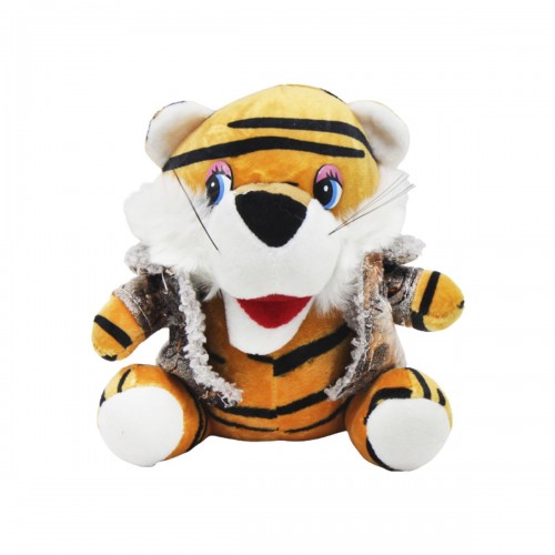 Мягкая игрушка "Тигр в жилетке" рыжий
