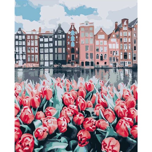 Картина по номерам "Тюльпаны и Венеция" (MiC)