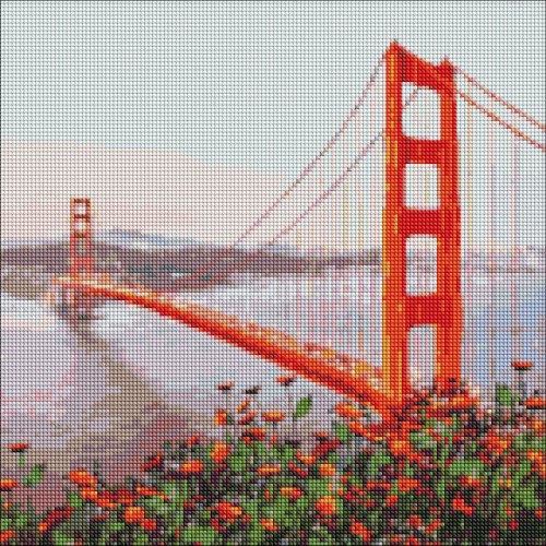 Алмазная мозаика "Утренний Сан-Франциско" 40х40см (Ідейка)