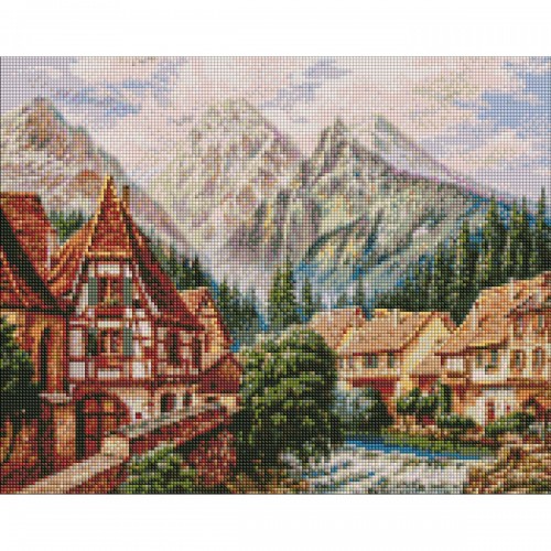 Алмазная мозаика "Городок в горах" (Ідейка)
